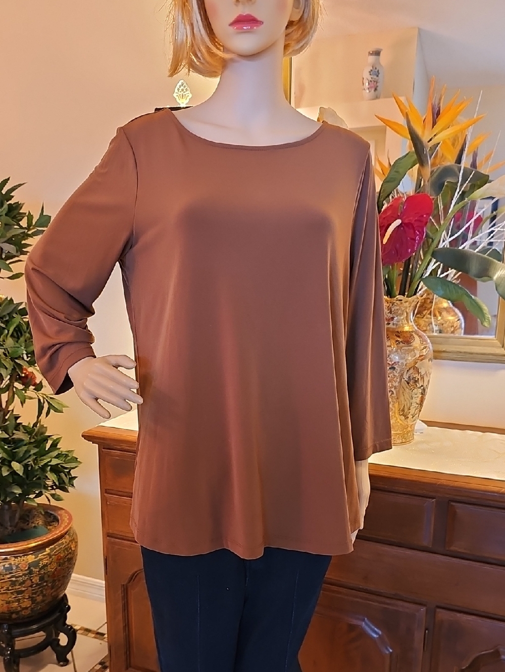 Susan Graver Modern Essentials Liquid Knit A-Line Top